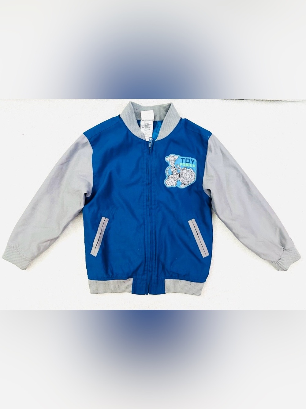 Disney Toy Story Varsity Jacket Full Zip Blue/Gray Boys Size 5/6 Years Like New